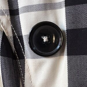 Merona Black and White Plaid Trench Coat.